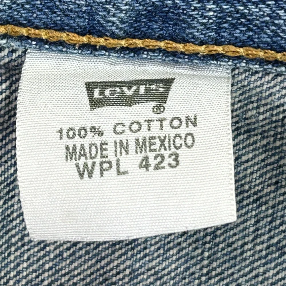 Levis 501 Jeans Mens Blue Med‎ Wash Regular Straight Button Fly 34x32 Denim